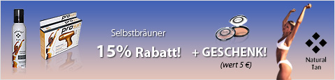 15% Rabatt auf Natural Tan Selbstbräuner