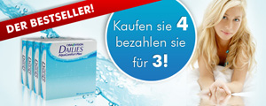 Kaufen sie 4 Dailies AquaComfort Plus, bzahlen sie für 3!