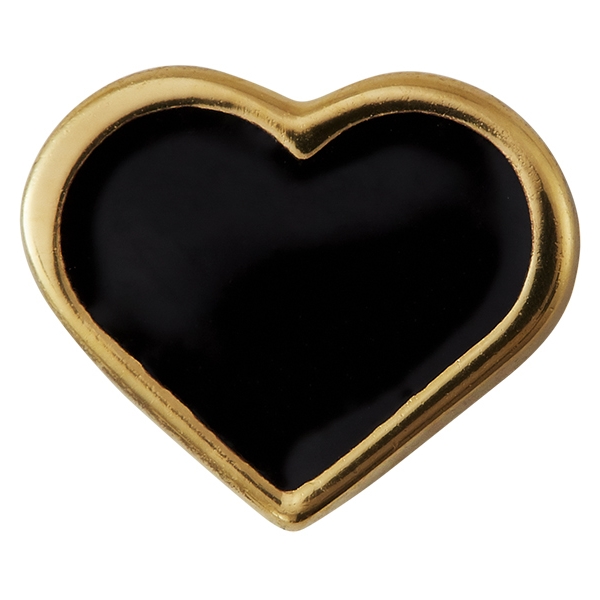 Design Letters Enamel Heart Charm Gold Black (Bild 1 von 2)