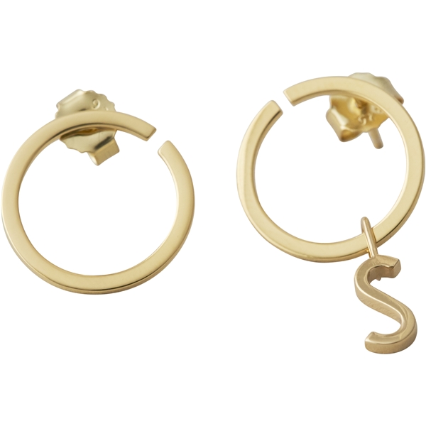 Design Letters Earring Hoops 16 mm Gold (Bild 2 von 2)