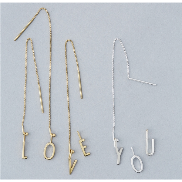 Design Letters Earring Chain Gold (Bild 2 von 3)