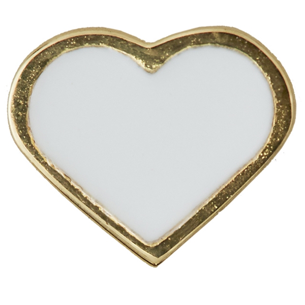 Design Letters Enamel Heart Charm White Gold (Bild 1 von 2)