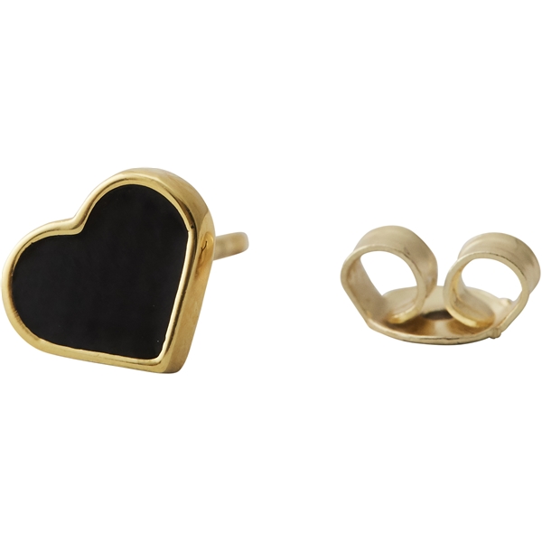 Design Letters Earring Stud Enamel Heart Gold (Bild 1 von 2)