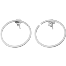 Design Letters Earring Hoops 24 mm Silver