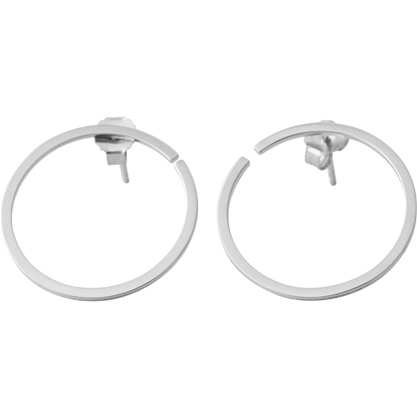 Design Letters Earring Hoops 24 mm Silver