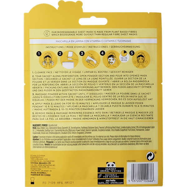 Oh K! Vitamin C Sheet Mask (Bild 2 von 2)